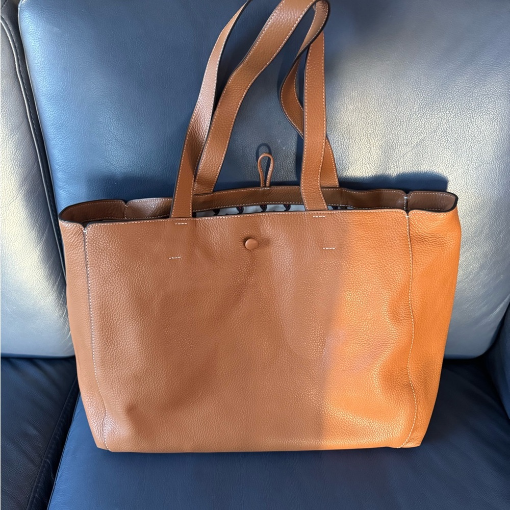 Vera Bradley Elegant Tan Leather Tote Bag